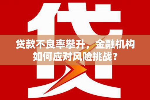 酒泉贷款不良率攀升，金融机构如何应对风险挑战？