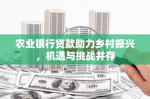 酒泉农业银行贷款助力乡村振兴，机遇与挑战并存