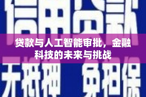 酒泉贷款与人工智能审批，金融科技的未来与挑战